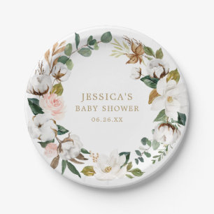 Assiettes en papier verdure de magnolia