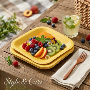 Assiettes jetables jaune orange chaud pour événeme