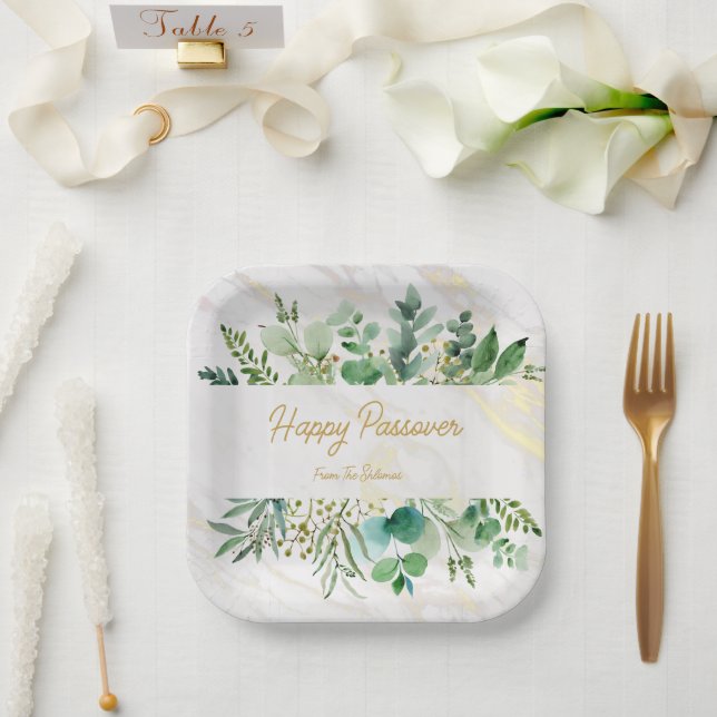 assiettes personnalisées passover heureux (Mariage)