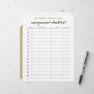Assignment Checklist for Student boho arch pattern Letterhead