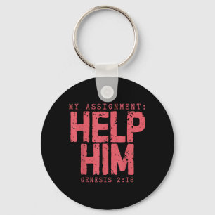 Assignment Help Genesis 2_18 Christian Faith Keychain