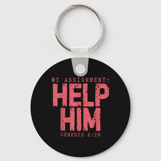 Assignment Help Genesis 2_18 Christian Faith Keychain (Front)