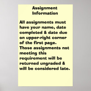 Assignment Information Poster