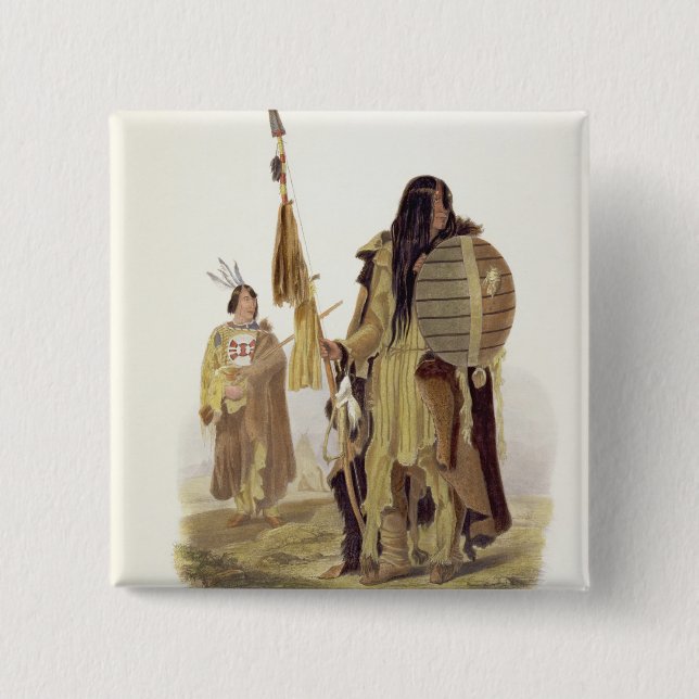 Assiniboin Indians, plate 32 from volume 2 of 'Tra Inch Square Button (Front)