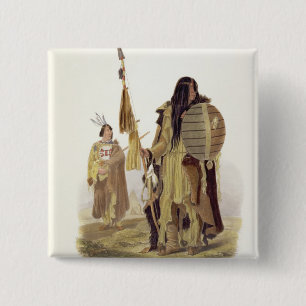Assiniboin Indians, plate 32 from volume 2 of 'Tra Inch Square Button