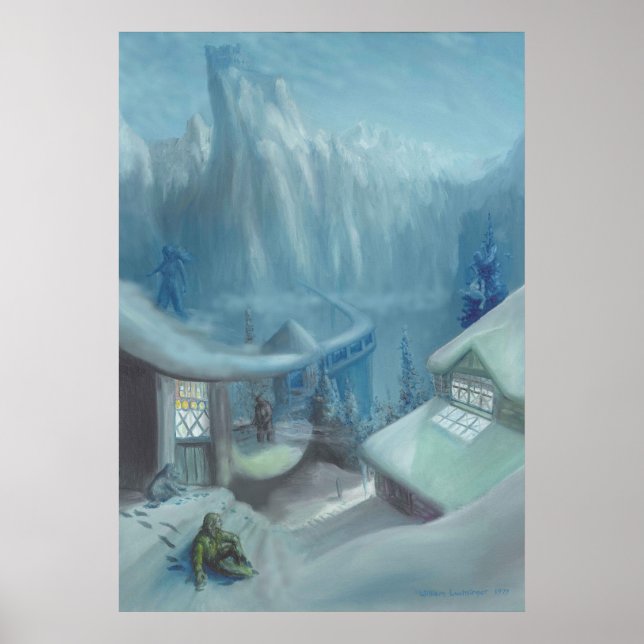 Assis dans la neige - Poster (Devant)