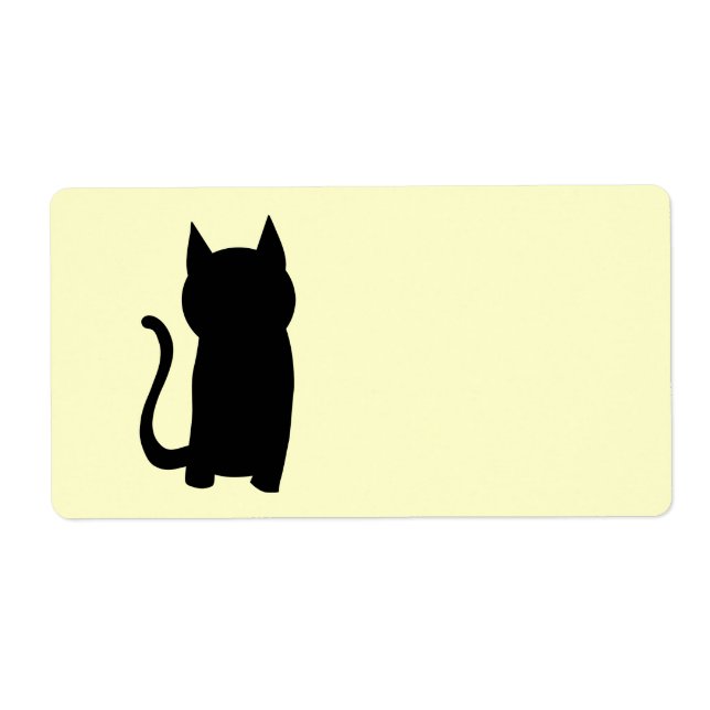 Assis Noir Chat Silhouette. (Devant)