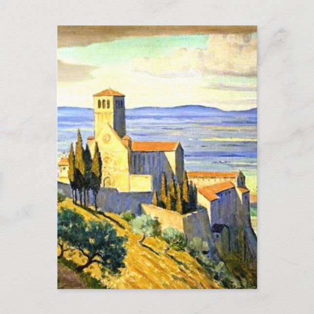 Assisi, Italy - fine art painting Postcard (Front)