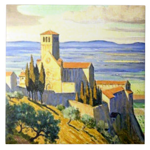 Assisi, Italy - fine art painting Tile