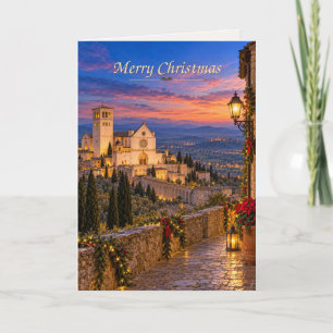 Assisi Italy Merry Christmas Holiday Card
