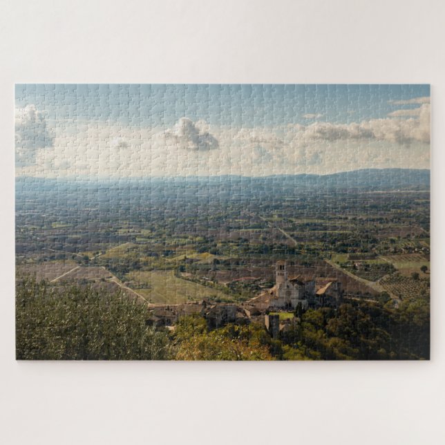 Assisi plain and Saint Francis Basilica, Italy Jigsaw Puzzle (Horizontal)