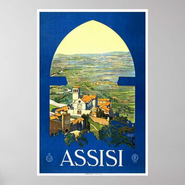 "Assisi" Vintage Travel Poster (Front)