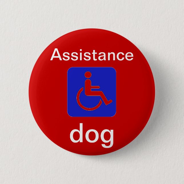 assistance dog with handicapped symbol button (Front)