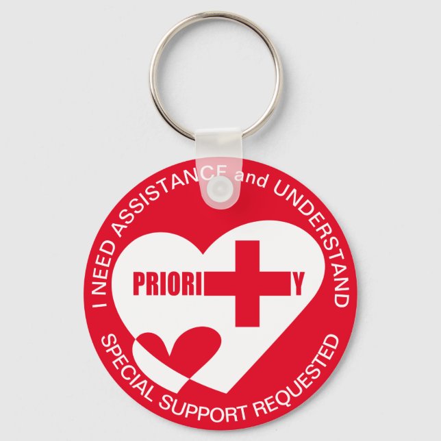 ASSISTANCE/HELP NEED Priority Keychain (Front)