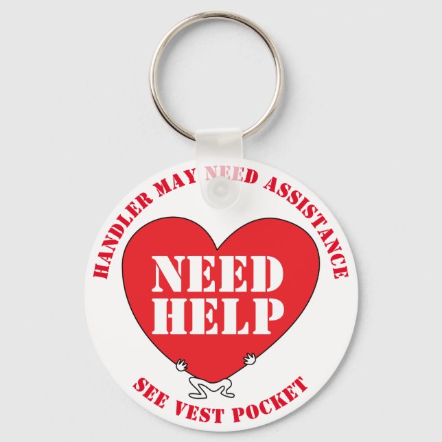 ASSISTANCE/HELP REQUEST SYMBOL KEYCHAIN (Front)