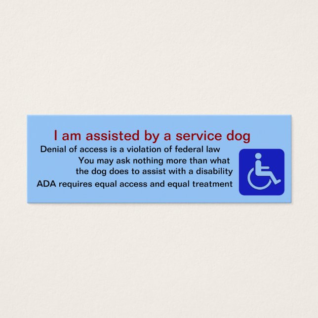 Assistance par carte de chien de service (Devant)