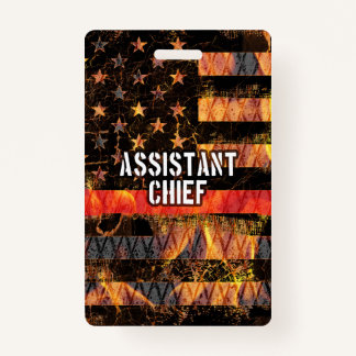 Assistant Chief Firefighter Flag Badge