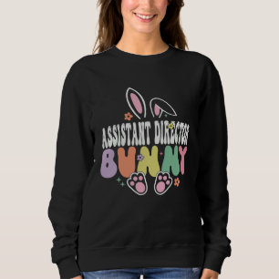 Assistant Director Bunny Easter Day Groovy Family Sweatshirt