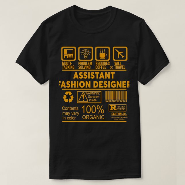 ASSISTANT FASHION DESIGNER NICE DESIGN 2017 Classi T-Shirt (Design Front)