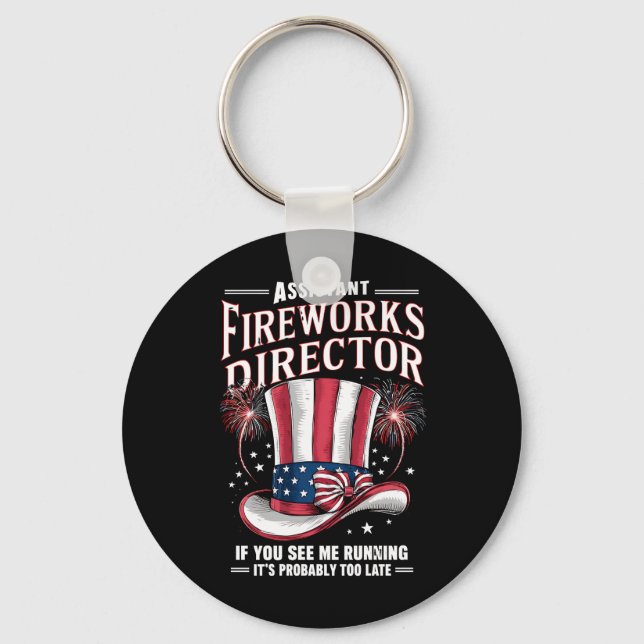 Assistant Fireworks Director USA 4th Of July Keychain (Front)