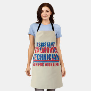 Assistant fireworks technician funny 4th of july apron