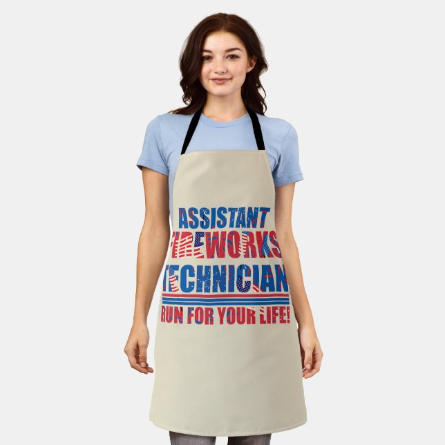 Assistant fireworks technician funny 4th of july apron (Worn)