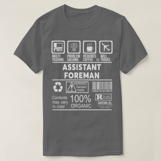 ASSISTANT FOREMAN NICE DESIGN 2017 1 T-Shirt (Design Front)