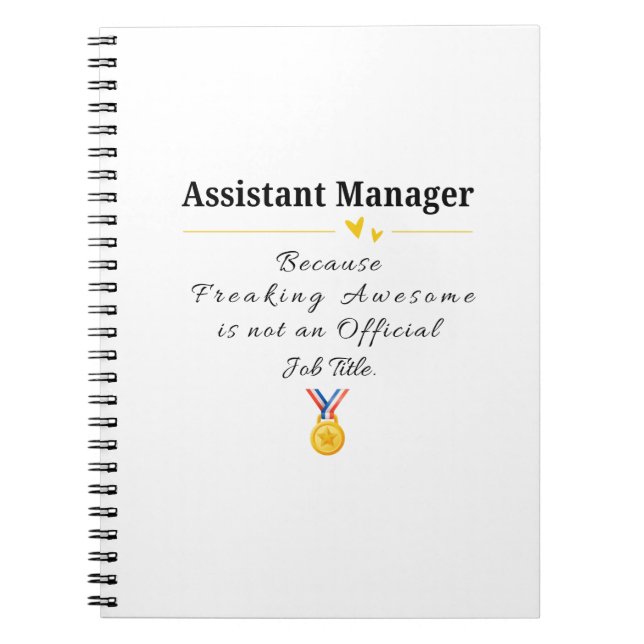 Assistant Manager Notebook (Front)