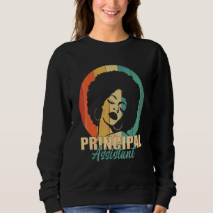 Assistant Principal Afro Job Title School Worker V Sweatshirt