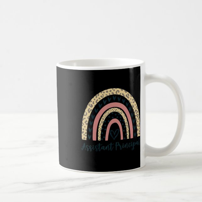 Assistant Principal Boho Rainbow Leopard Back to s Coffee Mug (Right)