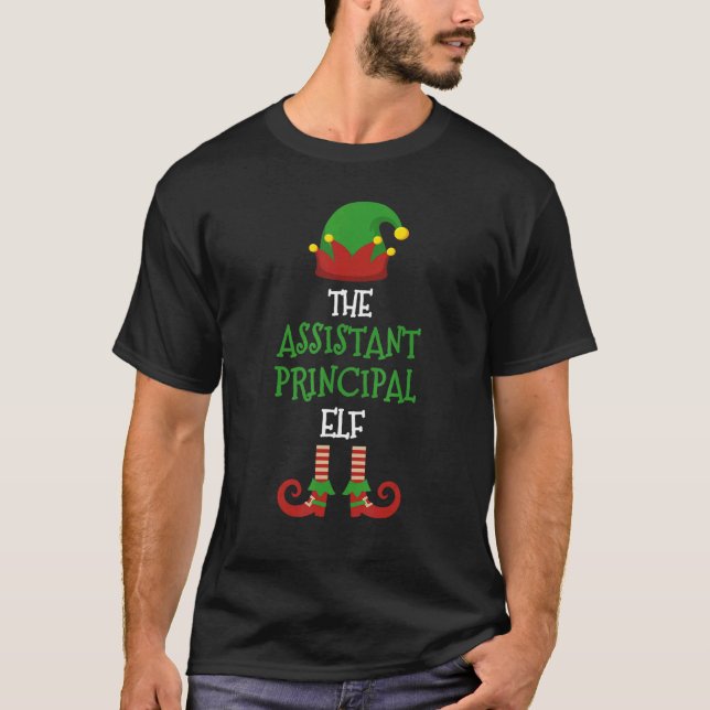 Assistant Principal Elf Matching Pyjamas Christmas T-Shirt (Front)