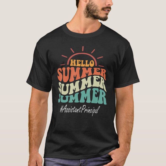 Assistant Principal Groovy Last Day Of School Hell T-Shirt (Front)