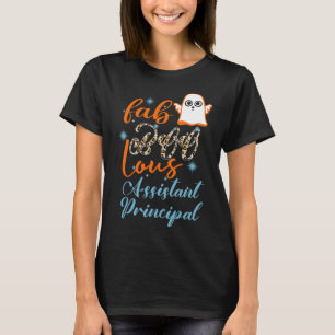 Assistant Principal Halloween Fab Boo Lous Leopard T-Shirt