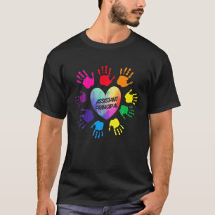 Assistant Principal Heart Colourful Hands Teacher  T-Shirt