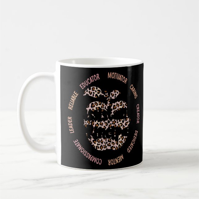 Assistant Principal Leopard Apple Job Title School Coffee Mug (Left)