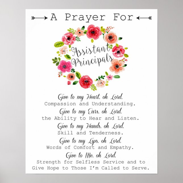 Assistant Principal Prayer Poster (Front)