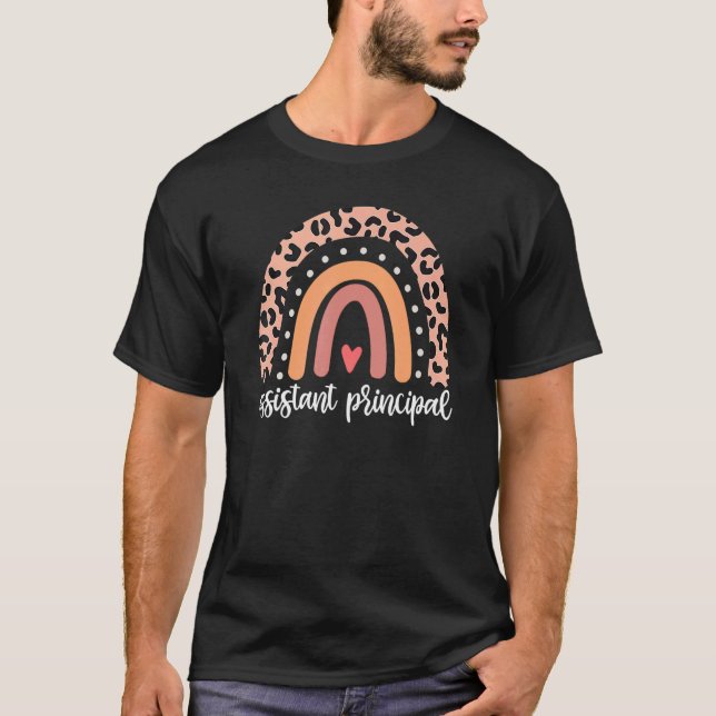 Assistant Principal Rainbow  Job Title School Work T-Shirt (Front)