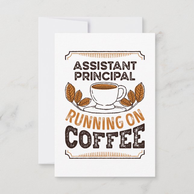 Assistant Principal running on Coffee Caffeine Gif Card (Front)