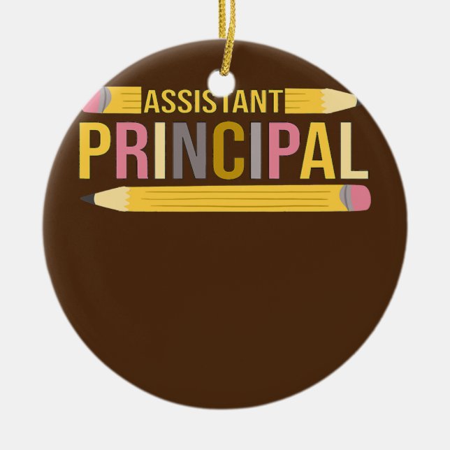 assistant principal school principal funny ceramic ornament (Front)