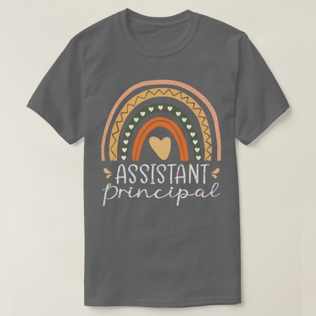 Assistant Principal School Worker Cute Rainbow Des T-Shirt (Design Front)