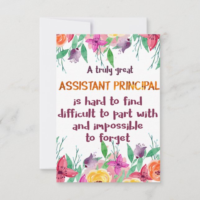 Assistant Principal Secretary Appreciation Thank (Front)