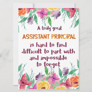 Assistant Principal Secretary Appreciation Thank Card