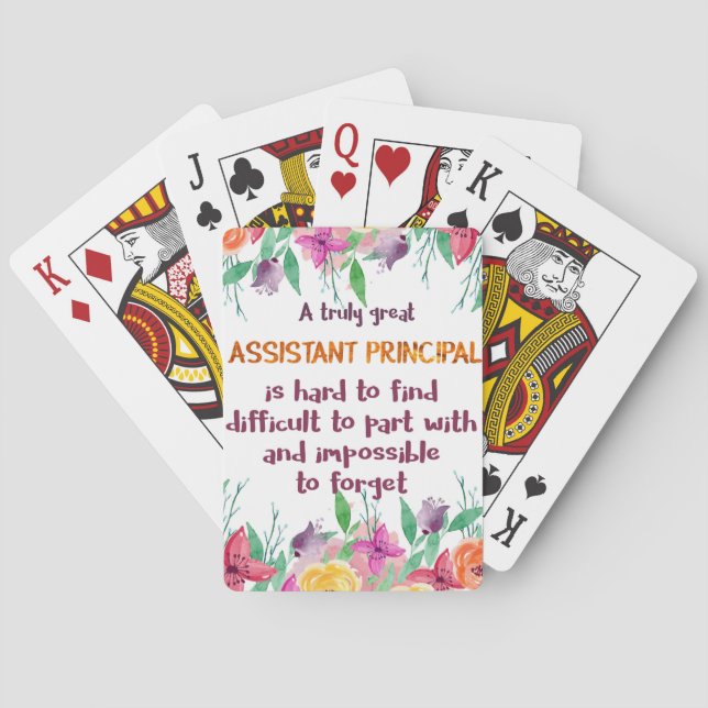 Assistant Principal Secretary Appreciation Thank Playing Cards (Back)