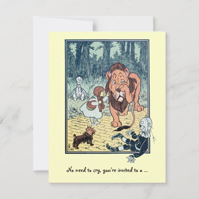 Assistant vintage de l'Oz Anniversaire Invitation (Devant)