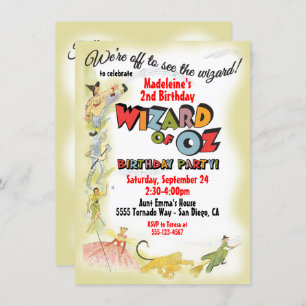 Assistant vintage pour Oz Anniversaire Invitations