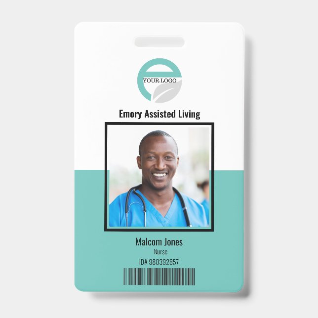 Assisted Living Facility Nurse ID Photo Badge (Front)