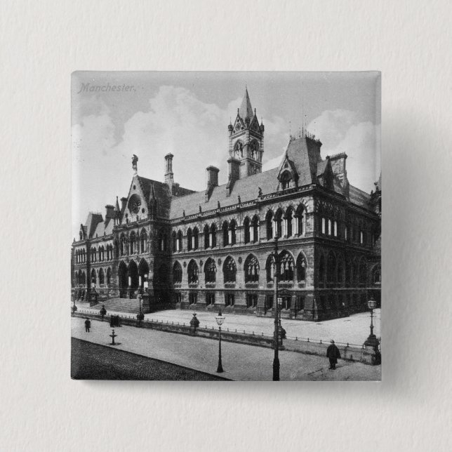 Assize Courts, Manchester, c.1910 2 Inch Square Button (Front)