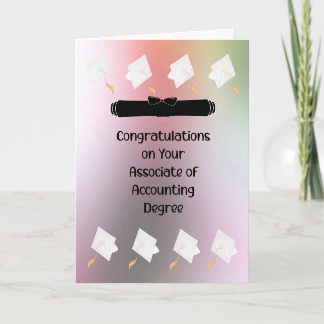 Associate Degree in Accounting with Caps Card (Front)