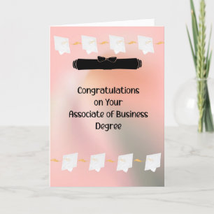 Associate in Business Degree with Caps Thank You Card