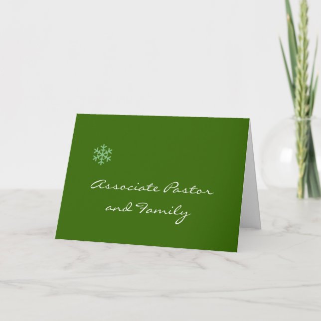 Associate Pastor and Family Snowflake Holiday Card (Front)